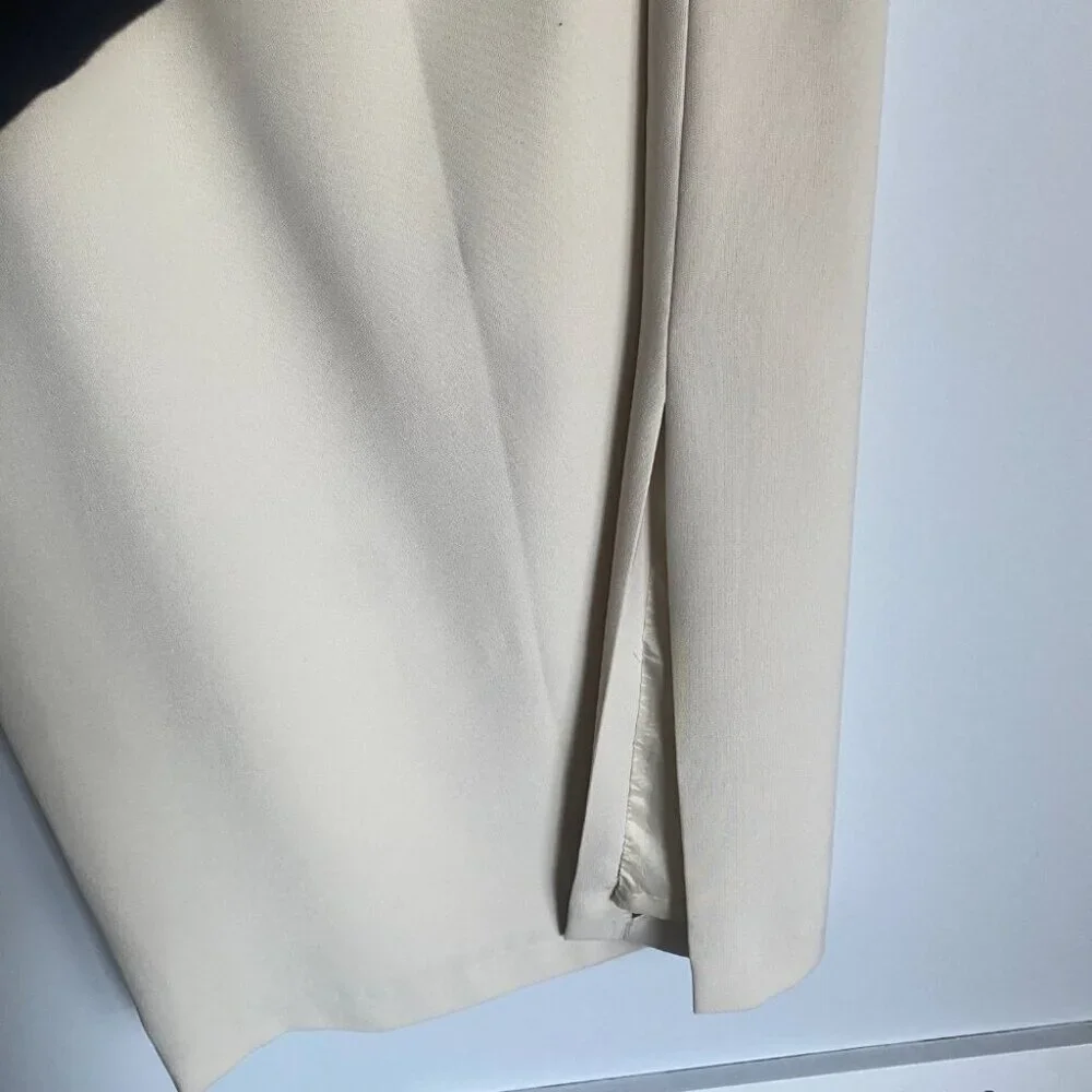 Vintage D'Oraz Beige Minimalist Pencil Midi Skirt 10 - Picture 4 of 5